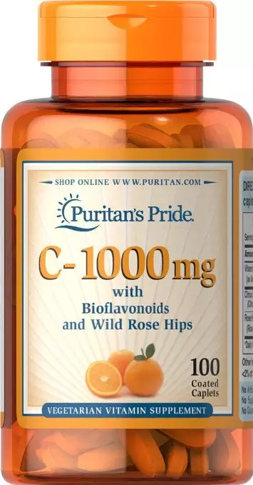 Vitamin C-500 mg with Bioflavonoids and Rose Hips (100 таб)