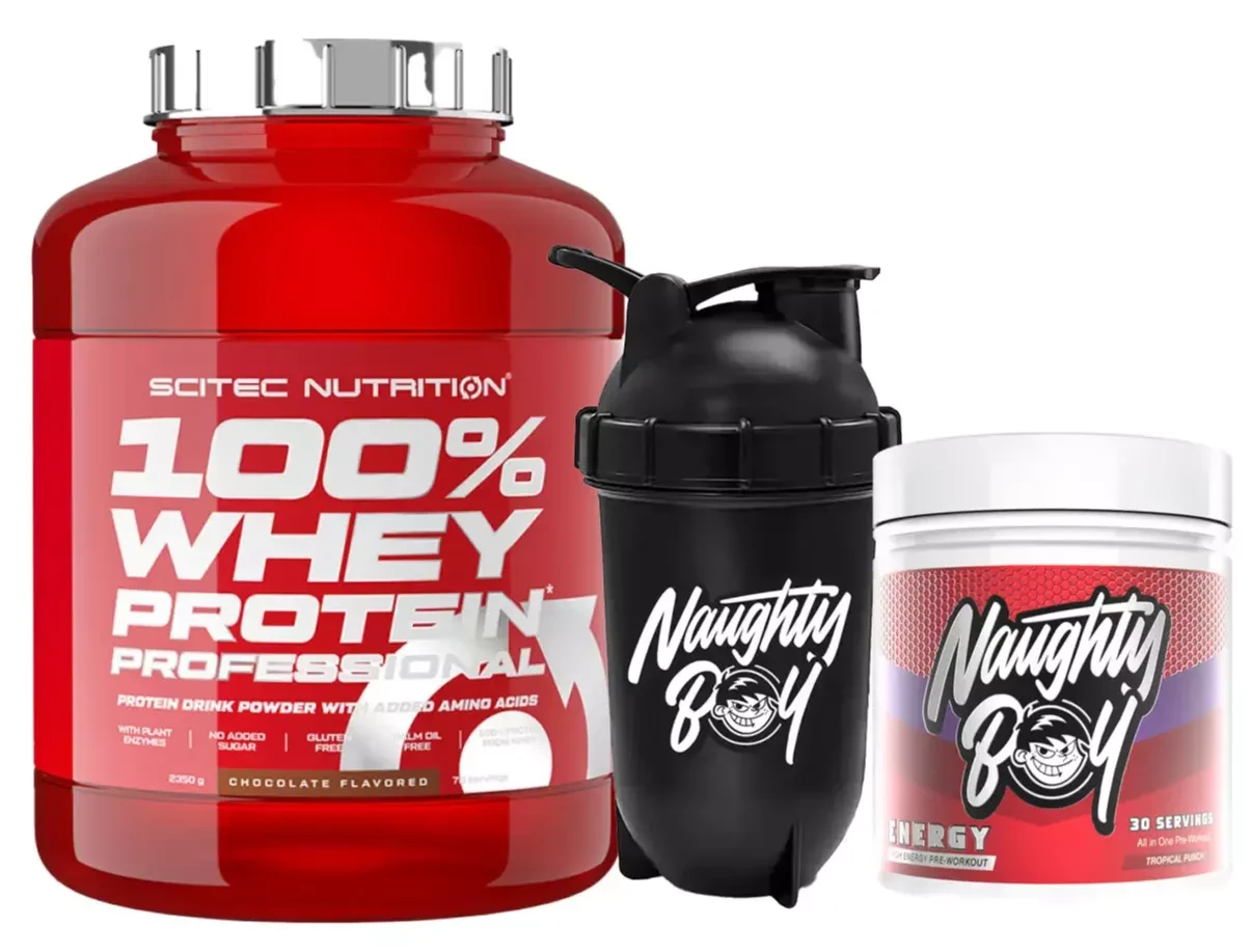 100% Whey Protein Professional (2,35 кг) + Предтрен NB Energy 390 гр та NB Shaker (500 мл) Подарунок 🎁
