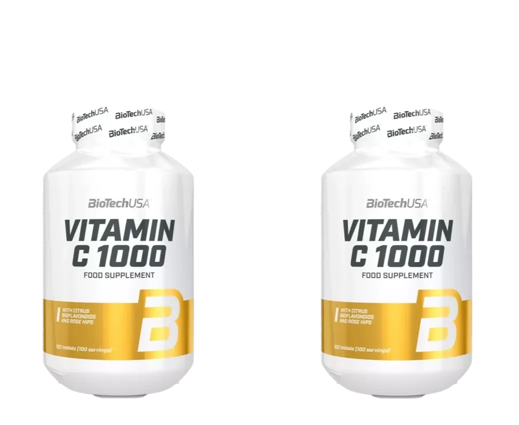 🍋Biotech Vitamin C-1000mg (100 таб). У подарунок 🎁 друга баночка Vitamin C-1000mg (100 таб)🍋