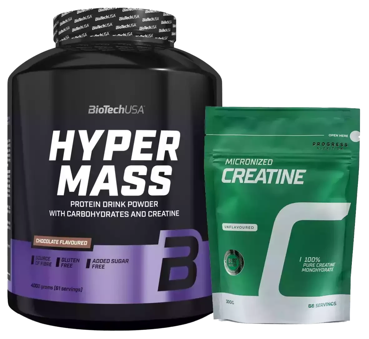 🏋️‍♀️BioTech (USA) Hyper Mass (4000 гр)  + Progress Nutrition 100% Creatine Monohydrate (300 гр)🔋