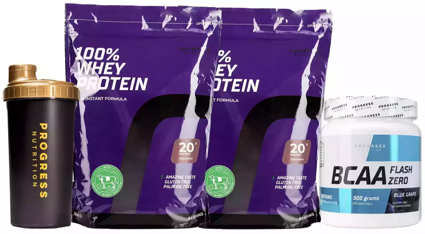 🏋️ При купівлі 2-х упаковок Протеїну🏆100% Whey Protein New Instant Formula 1840 gram + В подарунок🎁 BCAA Flash 500 гр 🏄+ Shaker 700 мл🏺